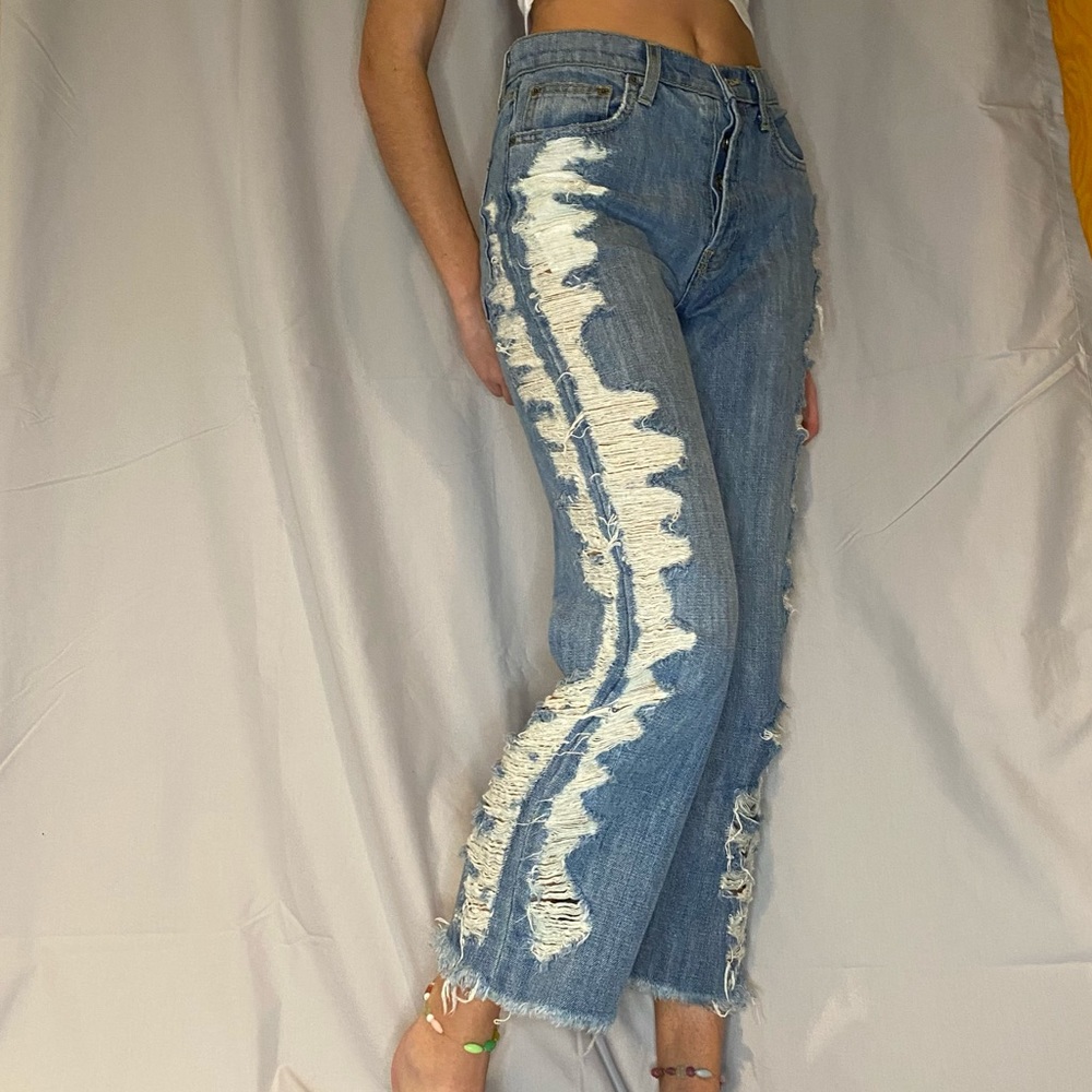 Super distressed / ripped LF Mid Rise Jeans